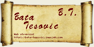 Bata Tešović vizit kartica
